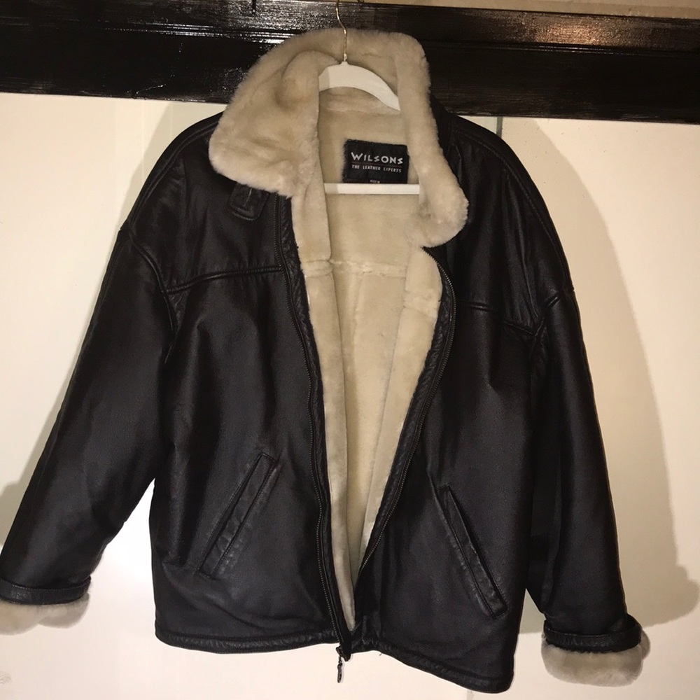 Vintage Wilson Leather/fur Bomber Jacket